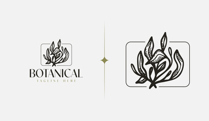 Leaf Flower Tree monoline. Universal creative premium symbol. Vector sign icon logo template. Vector illustration