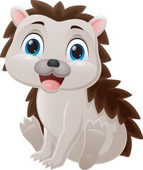 Cute baby hedgehog cartoon sitting