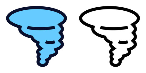 Hurricane. Tornado. Color and Line Icons