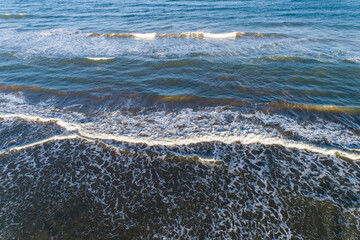 waves on the beach in the late afternoon, Valencia, Spain
