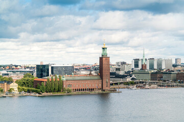 Fototapeta premium View of the city hall and the central station area in Stockholm