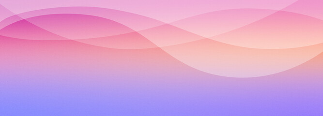 Abstract geometrical pink sky dawn gradient digital web horizontal banner design template blank with place for text . Wavy liquid transparent white shapes.