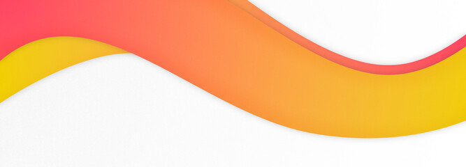 Abstract geometrical white gradient digital web horizontal banner design template blank with place for text . Wavy liquid pink orange shapes.