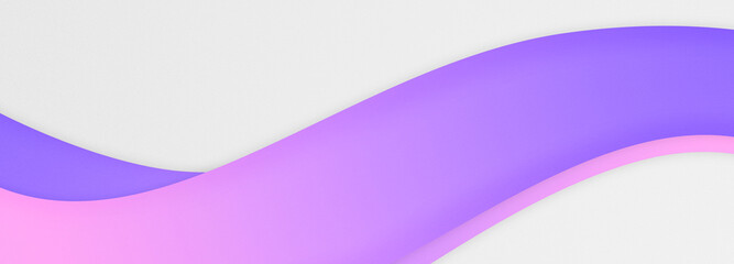 Abstract geometrical white gradient digital web horizontal banner design template blank with place for text . Wavy liquid pink purple shapes.