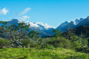 Fototapeta na wymiar Landscape of El Chaltén, in the Argentine Patagonia - El Chaltén, Argentina
