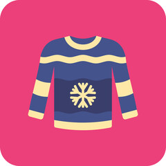 Jumper Multicolor Round Corner Flat Icon