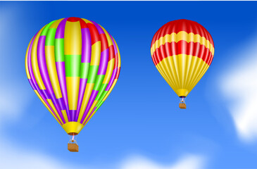 Fototapeta na wymiar colorful hot air balloon with basket isolated 3D illustration