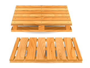 wooden pallet for shipping transportation freight isolated 3D illustration