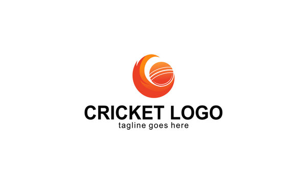 Cricket sport player logo template design