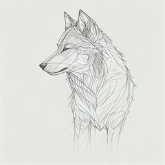 wolf head sketch © wael