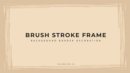 Wide Abstract brush stroke frame vector art background border decoration