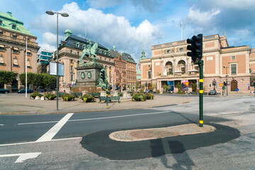 Gustav Adolfs torg square by the opera house in Stockholm