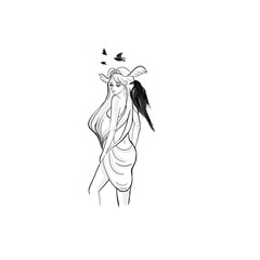 In Norse paganism, Freyja is a goddess associated with love, beauty, fertility, sex, war, gold,  -tattoo art vector