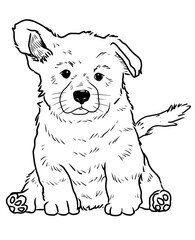 Fototapeta premium Adorable Puppy Dog Illustration. 
