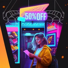 50% off, 50%, off, promotion, sales, 1:1, generated by ai