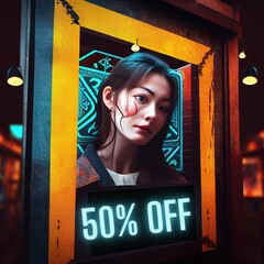 50% off, 50%, off, promotion, sales, 1:1, generated by ai