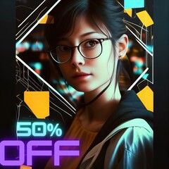 50% off, 50%, off, promotion, sales, 1:1, generated by ai