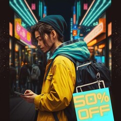 50% off, 50%, off, promotion, sales, 1:1, generated by ai