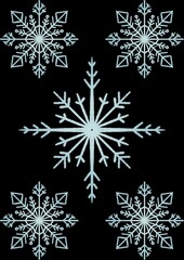 Fototapeta na wymiar set of snowflakes on black background