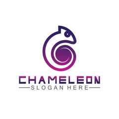 Chameleon logo design template. Vector illustration