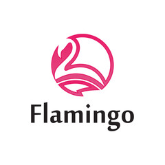 Iconic Flamingo logo designs concept vector, Flamingo bird logo template