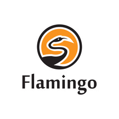 Iconic Flamingo logo designs concept vector, Flamingo bird logo template
