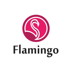 Iconic Flamingo logo designs concept vector, Flamingo bird logo template