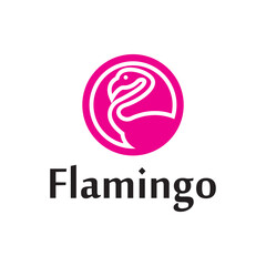 Iconic Flamingo logo designs concept vector, Flamingo bird logo template