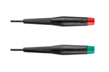 Set of screwdrivers tools on transparent background