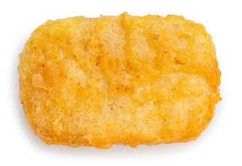 Fried chicken nugget isolated on white background, Fried nugget on white With clipping path.