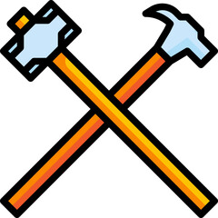 hammer filled outline icon