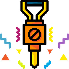 jackhammer filled outline icon