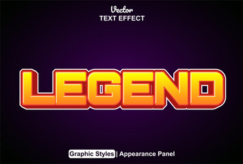 legend text effect with graphic style and editable.