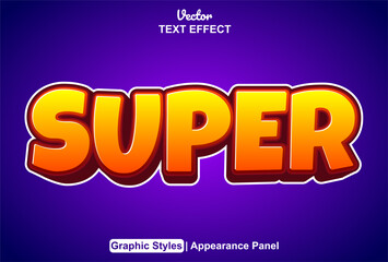 super text effect with graphic style and editable.