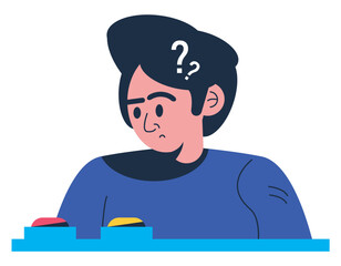 man choosing two buttons