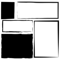 Sketch brush frames rectangles. Hand drawn background. Vector illustration.