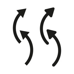 Curved arrows. Graphic element. Vector illustration.