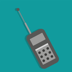 Linear old walkie talkie icon. Vector illustration.