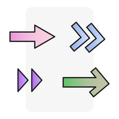 colored arrows. Creative banner. Vector illustration.