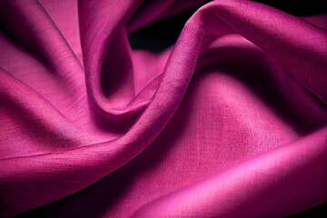 Fototapeta premium Magenta linen fabric surface abstract background. Decorative cloth texture closeup, detailed cotton textile. Natural material Magenta linen fabric pattern.