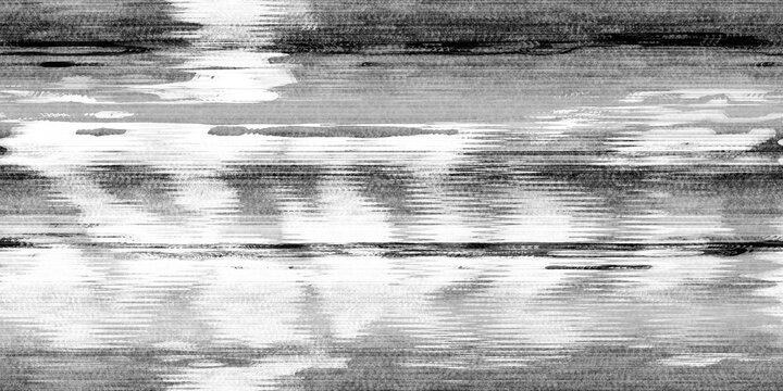 Seamless broken printer streaky faded lines black ink toner texture overlay. Abstract bad blurry vintage xerox photocopy glitch noise pattern. Dystopia core aesthetic gritty grunge background..
