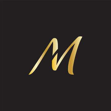 Maximus Letter M Gold Logo Icon.