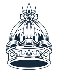 crown with fleur de lis - obrazy, fototapety, plakaty