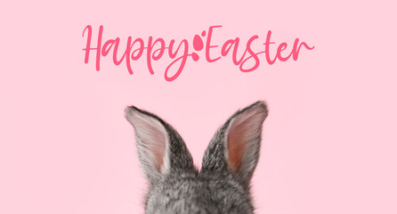 Easter greeting card with bunny ears