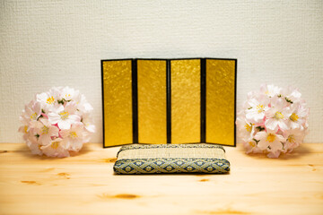 屏風と畳のミニチュア