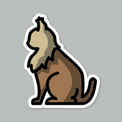 stray cat, editable cartoon style sticker vector