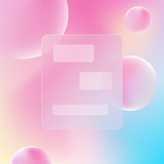 Glassmorphism vector concept. Glass effect login page. Mobile app concept. Blurered sign up form design