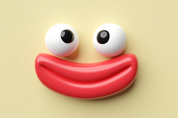 funny clown face in 3d render design.