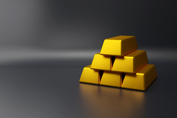 gold pile in 3d render design.