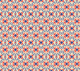 Ajrakh floral pattern, Vector illustration
